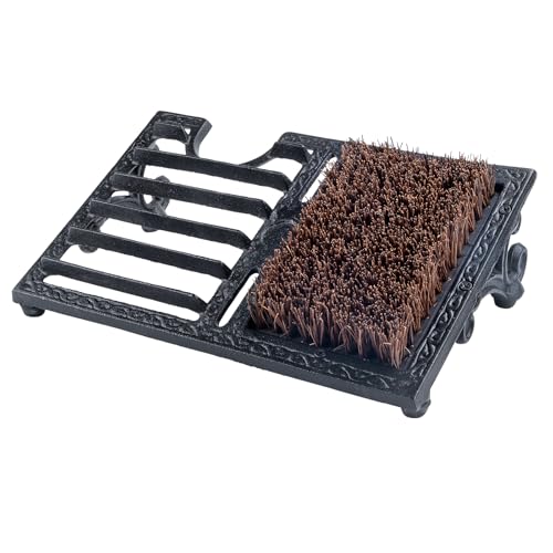 Cast Iron Boot Brush Scraper Outdoor,Heavy Duty Shoe Scrapers with Brushes, Boot Scrubber and Boot Cleaner Brush for Entryway, Garden, Farm