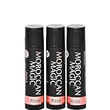 Moroccan Magic Organic Rose Lip Balm 3 Pack | Made with Natural Cold Pressed Argan and Essential Oil