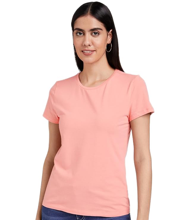 Image of Women's White Round Neck Short Sleeve T-Shirt