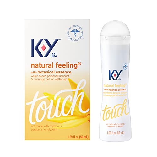 K-Y Natural Feeling Lube with Botanical Essence, Personal Lubricant and Massage Gel, Water-Based Formula, Safe to Use with Silicone Toys and Condoms, For Men, Women and Couples, 1.69 FL OZ