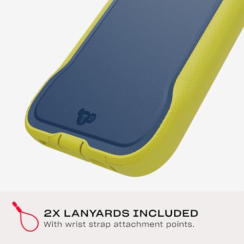Image of Tech21 EvoPro for iPhone 16 Pro Max Compatible with MagSafe - Impact Protection Case 21x Military Standard Tested - in Navy /Yellow