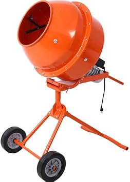 4.6 CU FT Electric Cement Mixer, 370W Portable Electric Concrete Mixer Machine with Wheel and Stand, 120V Power Cement Mixer Machine for Stucco Mortar Seeds Fodder 4.6 CU FT