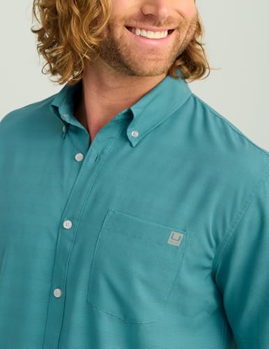 HUK Men's Kona Short Sleeve Fishing Button Down Shirt3