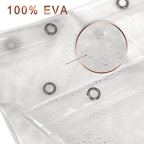 Shower Curtain Liner 8G EVA Thick Shower Curtain with Heavy Duty 3 Bottom Magnets, Shower Liner for Shower Stall, Bathtubs, 3D Pebble Pattern — view 3