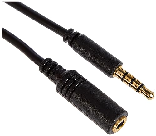 Goobay 62477 Audio Extension Cable for AUX Headphones 4 Poles 3.5 mm Slim CU, 1 m Cable Length, Black - Image 2