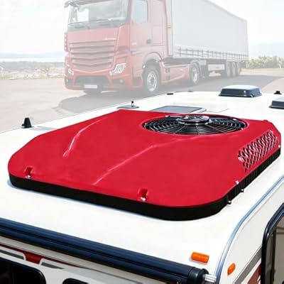 12V/24V RV Rooftop Air Conditioner, 2200W Universal Low-Profile DC Cooling Unit for Truck, Camper, Motorhome, Trailer, Boat, Caravan - Ultra Quiet Operation & Easy Installation red 24V