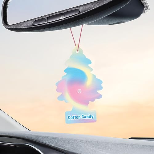 Image of LITTLE TREES Car Air Freshener | Hanging Tree Provides Long Lasting Scent for Auto and Home | 24 Air Fresheners |Cotton Candy