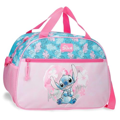 {Bolsas Deporte Niña Disney Bolsas Deporte Joumma Disney Heart Stitch Bolsa de Viaje Rosa 40x28x22 cms Poliéster 18L