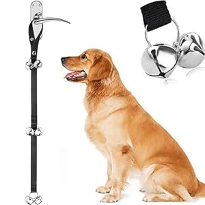 MINGZE Dog Doorbell Dog Bells Toilet Training Puppy, Internal Training Doorbell (Black)