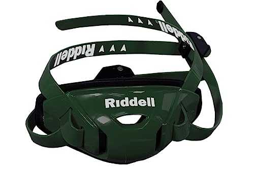 Riddell SpeedFlex Hard Cup Cam-Loc Chinstrap + Chrome US Flag Helmet Decal (Small, Forest/Dark Green)