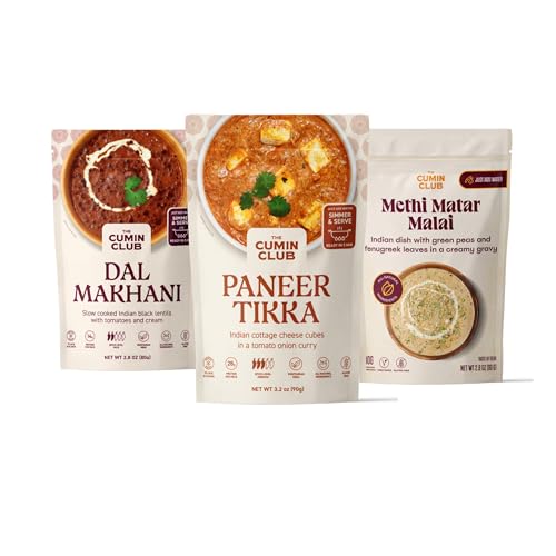 The Cumin Club Indian Meal Kit - Paneer Tikka Masala, Methi Matar...