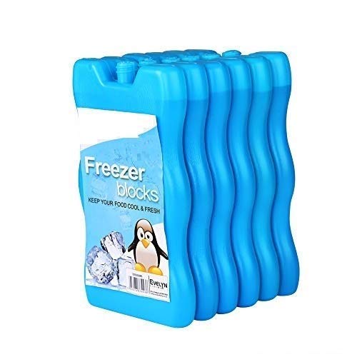 EGOSENT Reusable Long Lasting Freezer Ice Blocks Block Pack Cooler Bag Box Travel Picnic (Blue) -Pack of 2