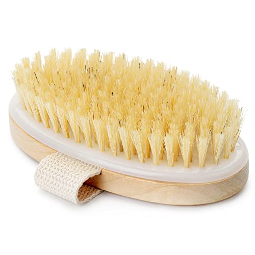Dry Body Brush - Ideal for Exfoliating Dry Skin Lymphatic Drainage and Cellulite Treatment - Organic Exfoliator & Massage Brush (Oval) - Image 2