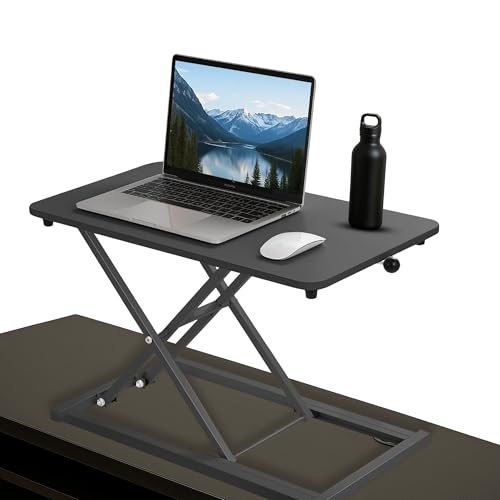 ANTHOSPACE Standing Desk Converter 23.6" x 13.4", Adjustable Height 2.4"–15.7", Sit Stand Converter with Sturdy Steel Frame, Ergonomic Standing Desk Topper & Monitor or Laptop Riser for Home Office