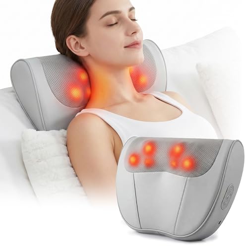 Coussin de massage du dos et cou à chaleur douce pour soulager les tensions au bureau