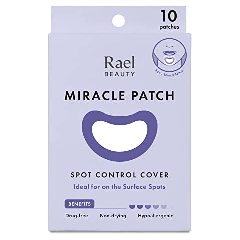 Rael Miracle Large Spot Control Cover - Long Size, Hydrocolloid Strip for Breakouts, Extra Coverage Acne Patch (10 Count) Cover