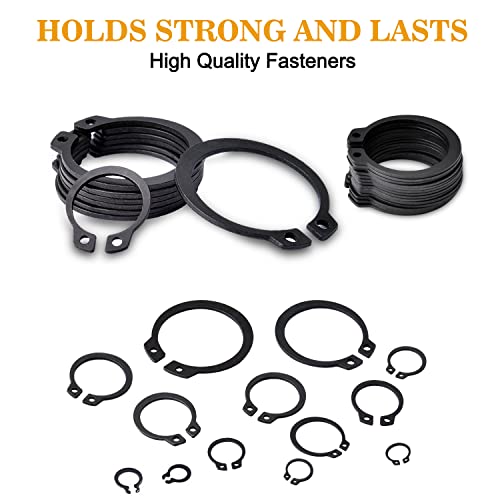 Vigrue 315Pcs Snap Ring Shop Assortment Alloy Steel External Circlip Snap Retaining Clip Rings Set, 15 Sizes #TOP4