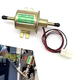 DACIRTY Fuel Pump Kit – 12V Low Pressure 3-6 PSI Power Inline Fuel Pump, Heavy Duty Piston Fuel Supply Transfer Pump Replacement, Universal for Carburetor, Lawn Mowers & Motorcycles (Gold)