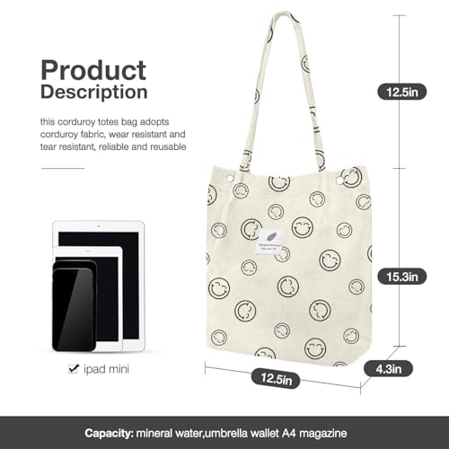 Lhmtqvk Corduroy Tote Bags For Women thumb #1