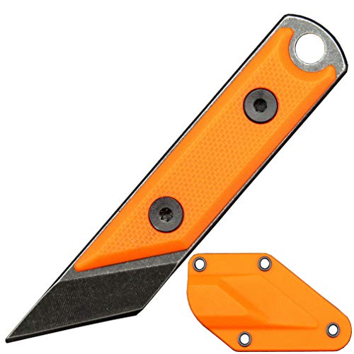Ccanku C1146 Fixed Blade Knife,440C Blade G10 Handle EDC Tool Knife for Outdoor, Camping, Hiking, Fishing with kydex Sheath (Orange)