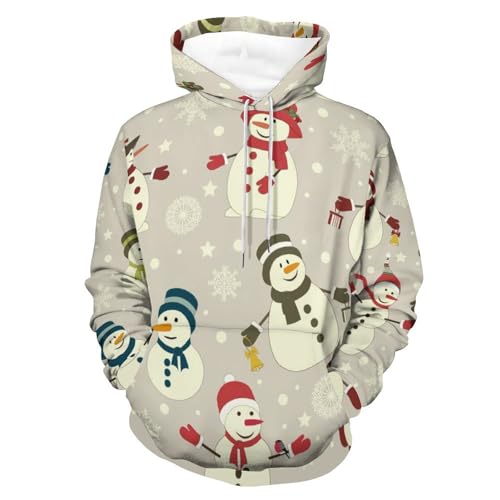 Sweat à capuche bonhomme de neige pull homme femme manche longue