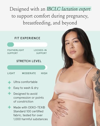 Image of Bodily Everything Bra - Wireless Nursing Bras for Breastfeeding, Soft Stretchy Maternity Sleep Bra with Clip Down Access