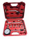 ZEAJSRU Engine Cylinder Compression Tester Kit, Dual Function Fuel & Vacuum Pressure Gauge Set, Automotive Engine Diagnostic Tool with Adapters and Carrying Case