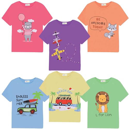 Image of Toddylon Kids T-Shirt Combo Half Sleeve Tshirt Summer Tops Tshirts Boys & Girls Regular Fit T-Shirts Boys Half Sleeves Cotton T-Shirt Summer T Shirt for Boys & Girls Pack