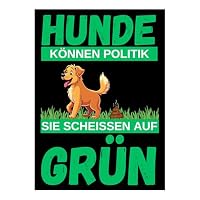 Politischer Hundeaufkleber Anti-Grün, Sticker mit Spruch, Auto Aufkleber, Gegen die Grünen, FCK GRN, 5 Stück, Grüne