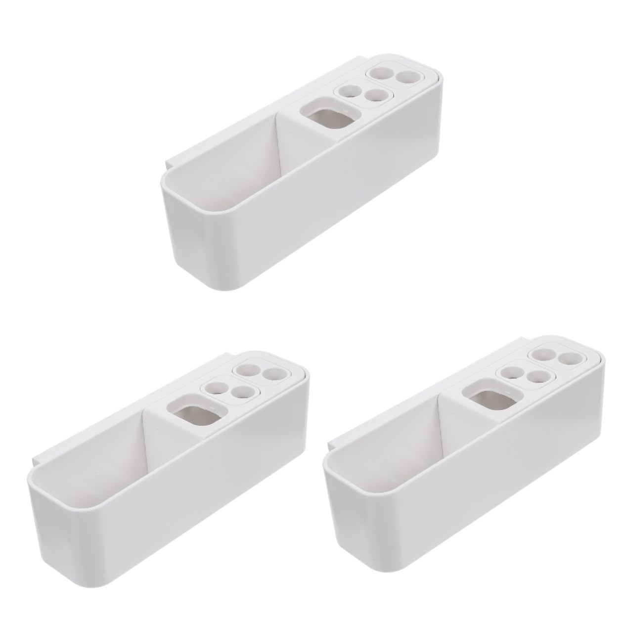 STOBAZA 3 Piezas Soporte de Cepillos de Eléctricos Pared Organizador Drenaje y Adhesivo Fuerte Almacenamiento para Cepillos Pasta y Accesorios Práctico y Duradero
