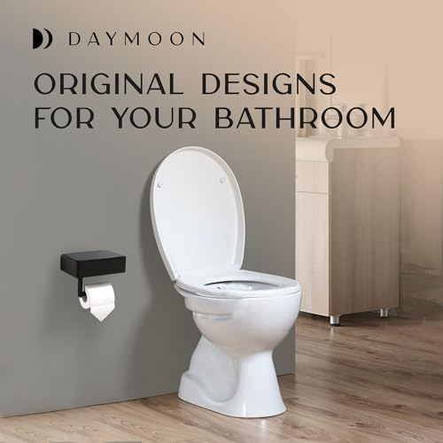 Day Moon™ Matte Black Toilet Paper Holder with Shelf, Wipe Holder for Bathroom Flushable Wipes Dispenser Toilet Paper and Wipes Holder Toilet Paper Holder with Storage - Image 9