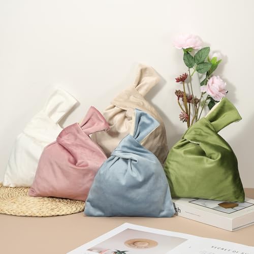 Bolso de mano con nudo de terciopelo para mujer miniatura 7
