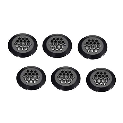 Rejilla De Ventilación,Rejillas,Malla Redonda De Acero Inoxidable,Cubierta De Ventilación Decorativa,Ventilación De Zapatos,6Pcs30Mm,Negro Convexo