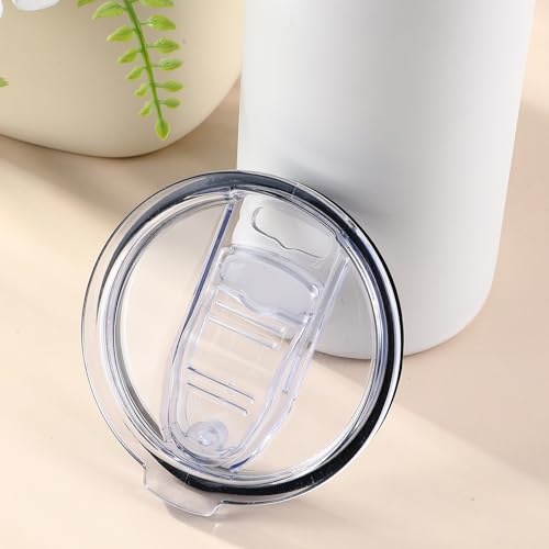Meanplan 2 Pcs 20 oz Clear Skinny Tumbler Replacement Lids Plastic Splash Resistant Lids Covers Cup Covers Spill Proof Tumbler Lid for 2.87 Inch Mouth Tumblers Cooler Cup by Meanplan - Image 4