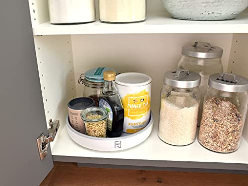 D&D Living Drehteller Ø 25 cm - Küchen & Kühlschrank Organizer drehbar | Lazy Susan Gewürzregal mit verstärktem Kunststoff | Rondell mit leiser Drehung