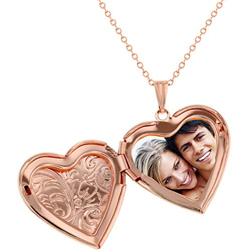Youfeng B07QT88K85 Locket Necklace That Holds Pictures Flower Lockets Necklaces Pendant 18K Gold Plated Gifts Jewelry Rose Gold Heart thumb #3