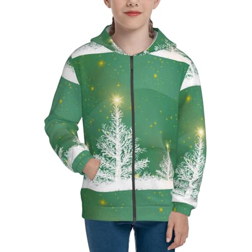 Christmas Pattern At Buffalo Plaid Kid Hoodies Boys Zip Up Sweatshirts Girls Pullover with Pocket3