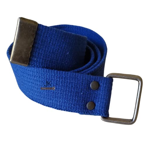 Cinto Lona Masculino 2 Fivelas Meia Argola Quadrada 4cm Linha Basic JK (Plus Size, Preto)
