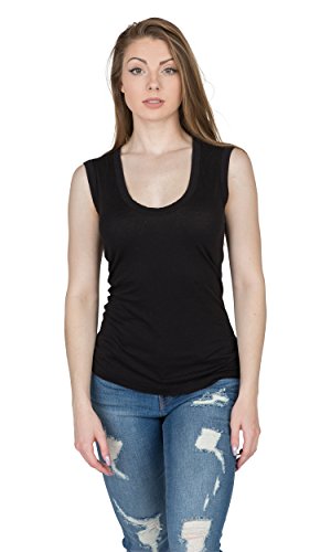 Velvet by Graham & Spencer womens Estina Gauzy Tank T Shirt, Black, X-Small US