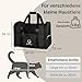 Petula Katzentasche & Hundetasche – Faltbare Katzentransporttasche für Katzen & kleine Hunde bis 13 kg – Formstabil, mit Innenmatte, Belüftung, Katzentransportbox, Transportbox (Schwarz)