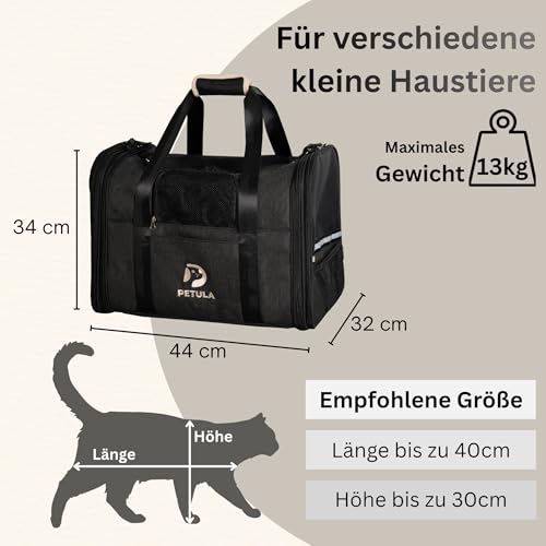 Petula Katzentransporttasche faltbar für Katzen & kleine Hunde bis 13 kg