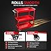 YATOINTO Updated Rolling Tool Cart 330LBS Metal 3 Tier Rolling Cart Carts with Wheels Heavy Duty Utility Carts, Ergonomic Handle Rolling Mechanic Tool Cart Storage Organizer for Warehouse Garage