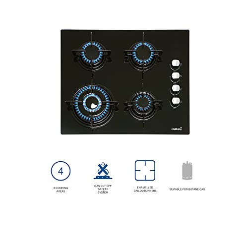 Cata | Modelo CIB 6031 BK | 4 Quemadores de Gas Butano | Ancho de 59cm | Acabado en Cristal Negro - imagen 5