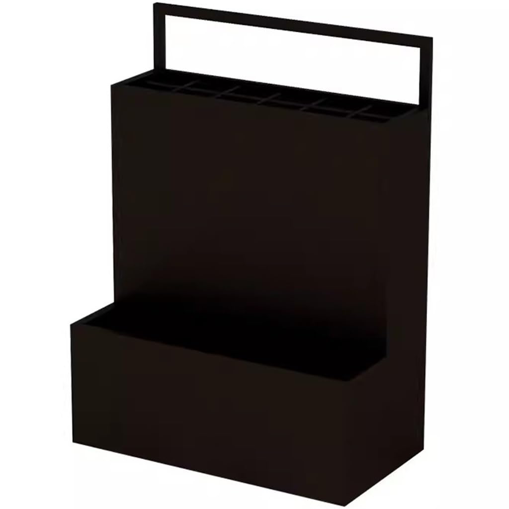 SBJKLYRN umbrella stand, Large Capacity Partition For Shopping Malls Umbrella Bin With Water Tray, Business Gift(Black)