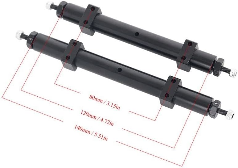 Miniatura 4 de Eje de rueda de camión RC, 2 piezas RC Metal sin alimentación eje trasero 4.724 in 5.512 in para Tamiya Remolque 1/14 1/10 RC coche DIY