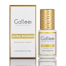 Eyelash Extension Glue Banana Scent Lash Glue for Eyelash Extensions 1-2 Sec Fast Drying/Ultra Bonding Retention -6 Weeks/ 0.17fl.oz / 5ml Black Lash Adhesive Professional USE ONLY