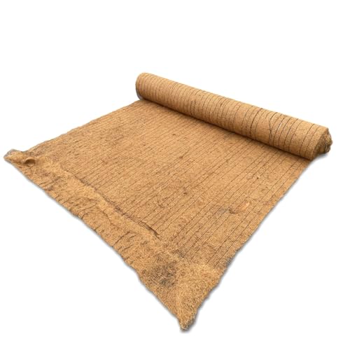 Sandbaggy 7.5 ft x 120 ft Coconut Erosion Control Blanket - Biodegradable - Steep Slopes (1:1), Soil Retention, Planting - Coconut Fiber Roll (1, Plastic Netting)