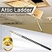 MEILANHUI Attic Ladder Pull Down System Kit, Complete Attic Pull Down Hook Parts Replacement for Cord Ropes with 64.6 Inch Extension Pole and 2pcs Copper Storage Hook Handle Parts Tool