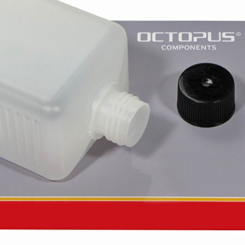 Octopus butelki z tworzywa sztucznego, 10 x 500 ml, butelki plastikowe HDPE z kolorowymi zakrętkami, puste butelki z kolorowymi zakrętkami, butelki czworokątne z 10 etykietami do opisania