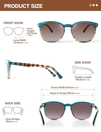 Polarized Sunglasses For Women UV - Protection Womens Trendy Fashion Large Shades With Acetate Frame BC21104